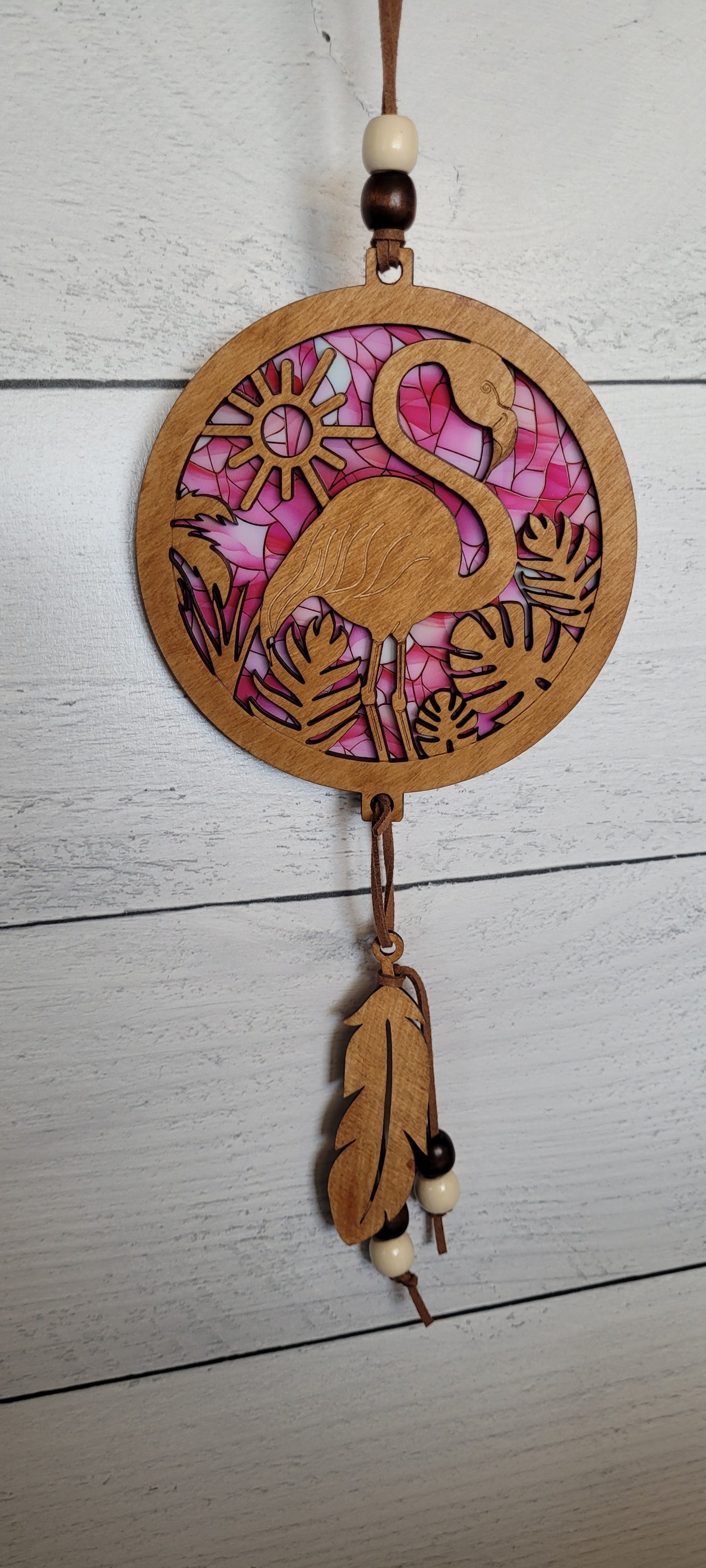 Flamingo Suncatcher w/ Beads