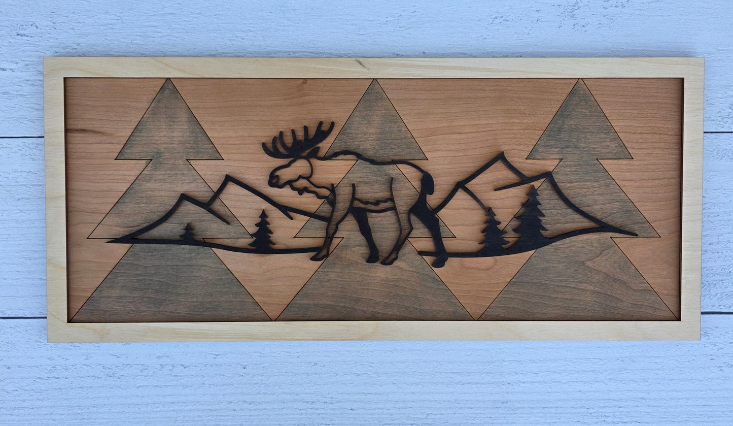 Moose Line Art Wall Decor