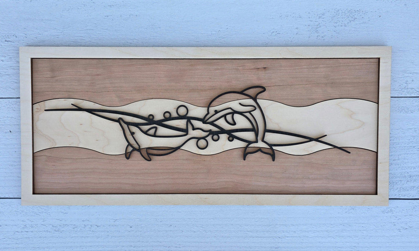 Dolphin Line Art Wall Decor