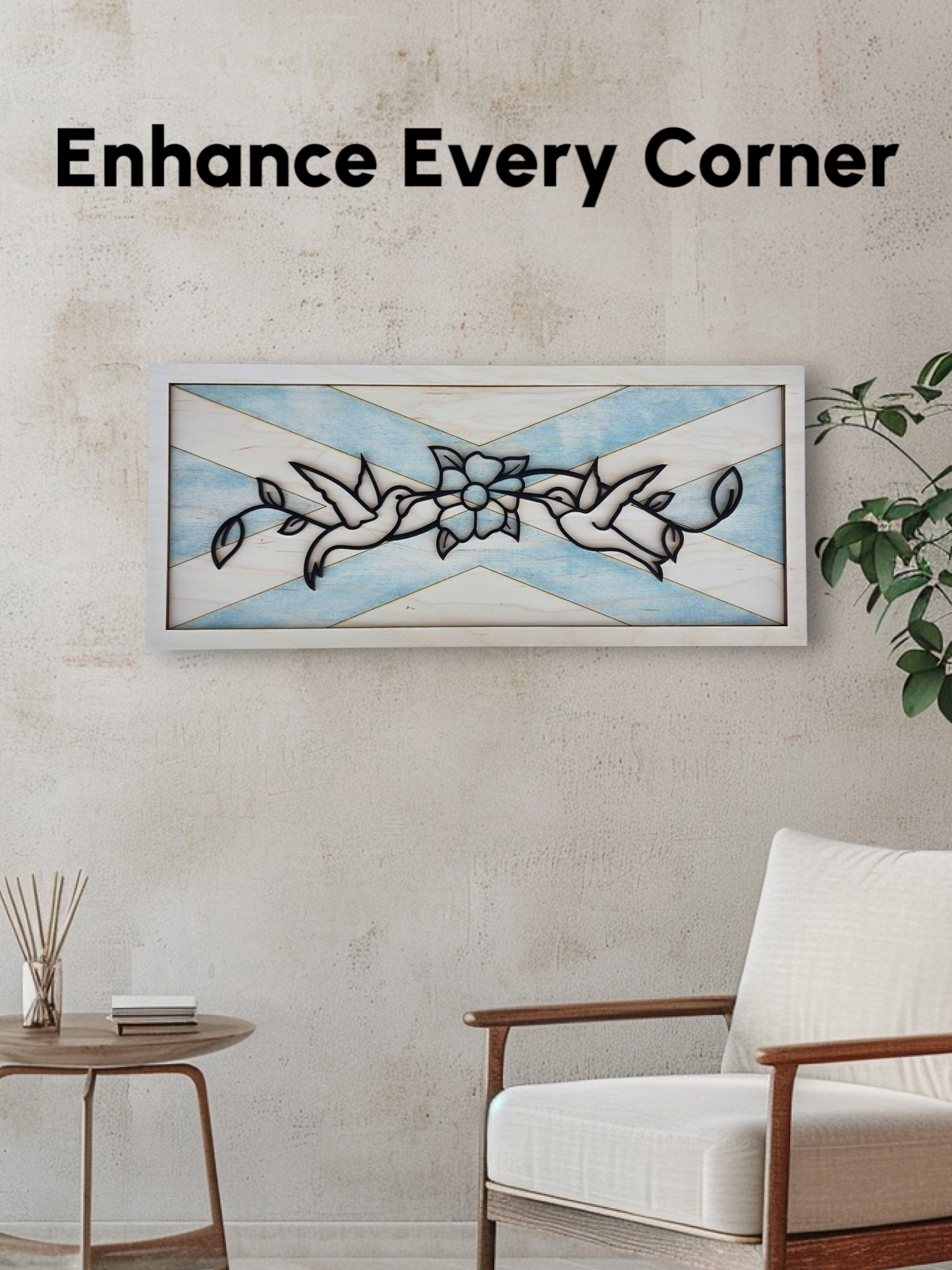 Hummingbird Line Art Wall Decor