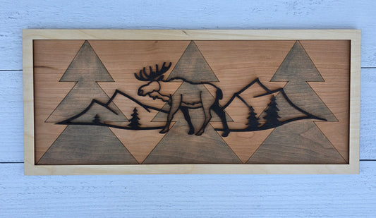 Moose Line Art Wall Decor