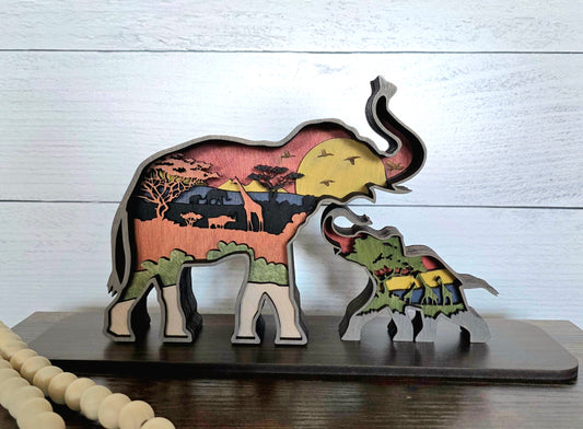 Elephant Mom and Baby