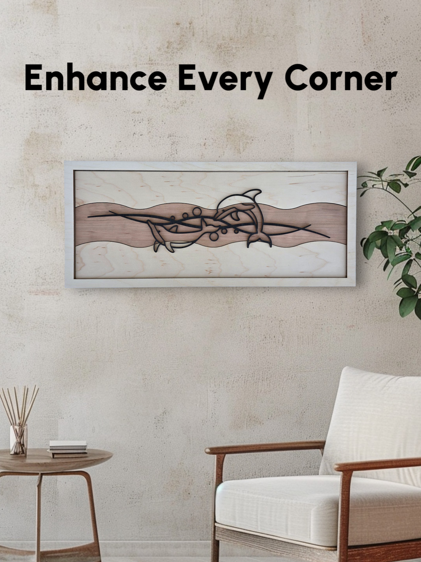 Dolphin Line Art Wall Decor