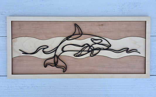Orca Line Art Wall Decor