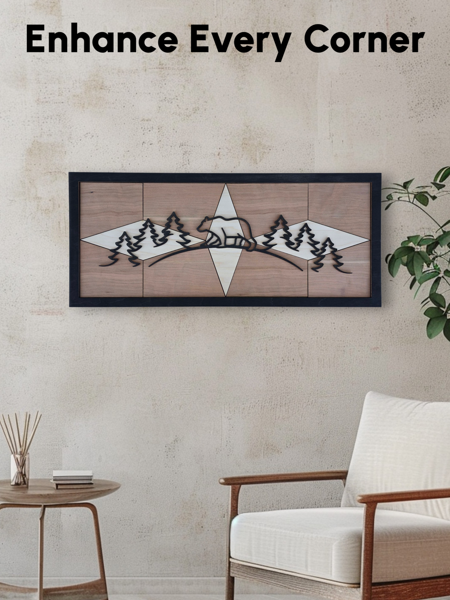 Bear Line Art Wall Decor