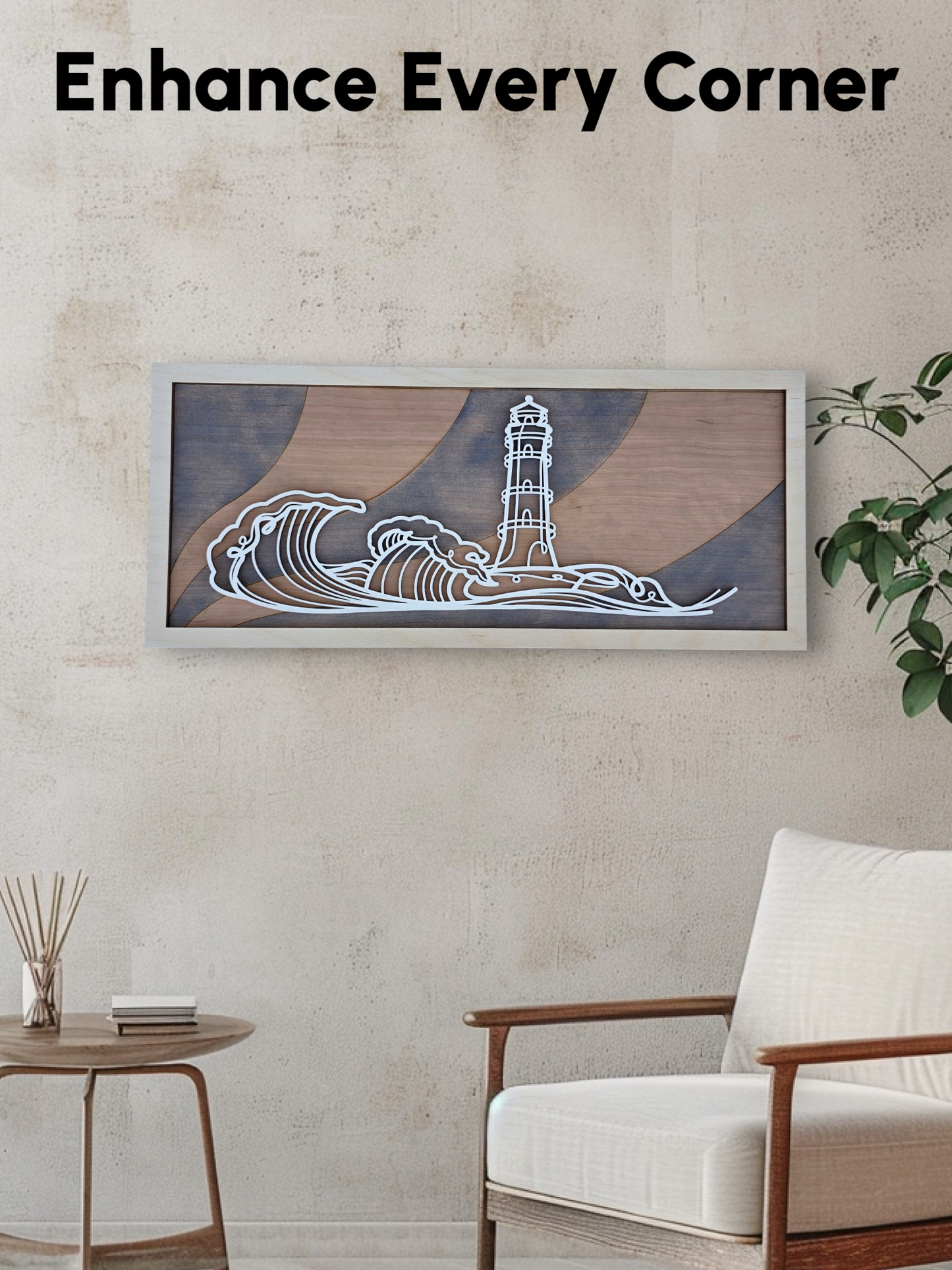 Lighthouse Line Art Wall Decor